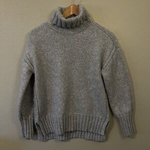 Industry Cable Knit Turtleneck Sweater Gray Warm Homey Cozy Cabin Women's Sz S P
